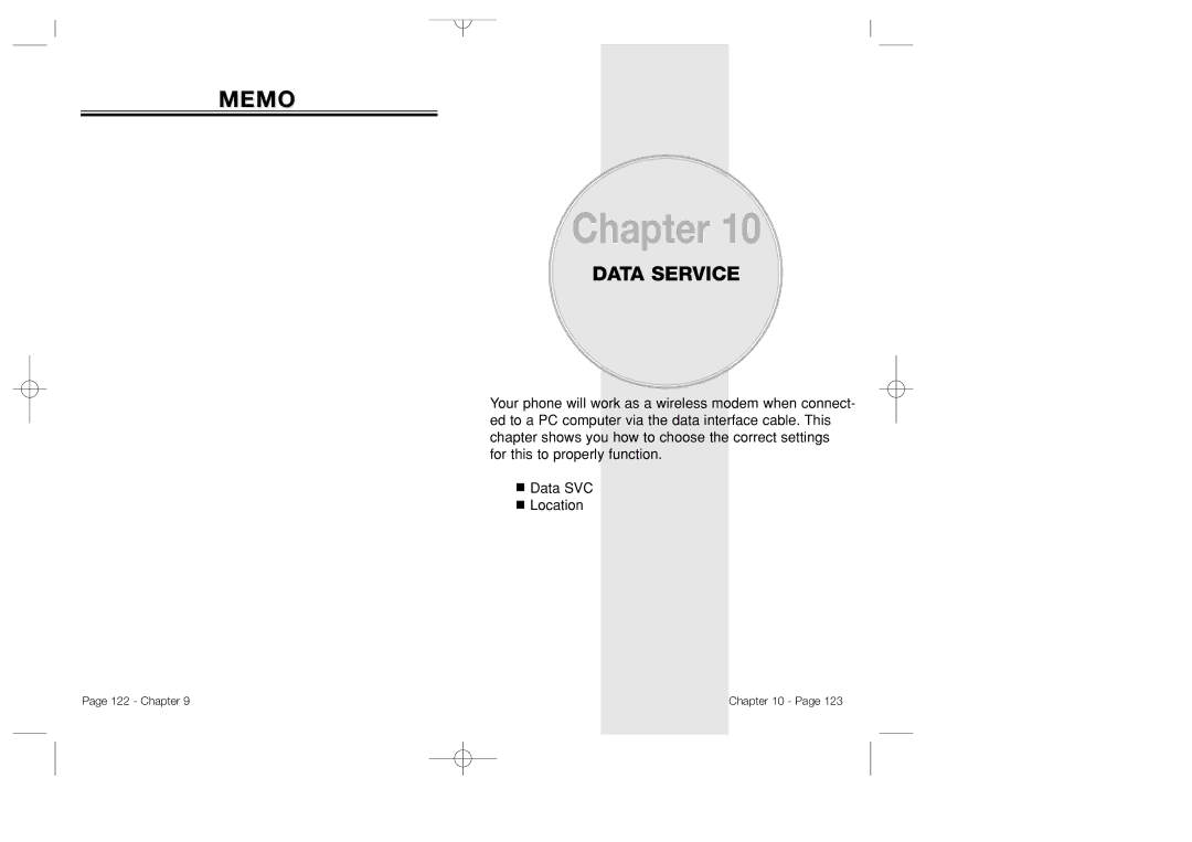 Bretford CDM-8500 owner manual Memo, Data Service 