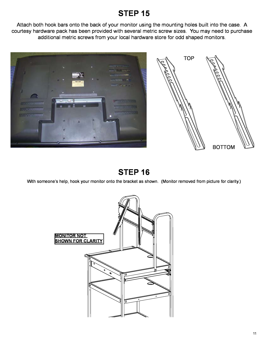 Bretford FP42ULC manual Top Bottom, Step 