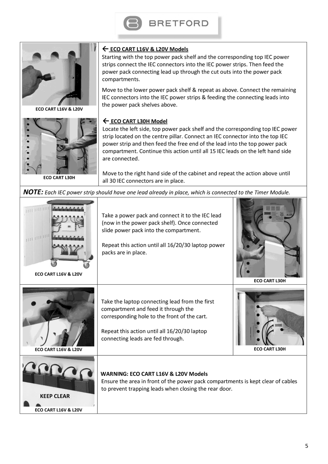 Bretford L16V instruction manual ← ECO Cart L30H Model 