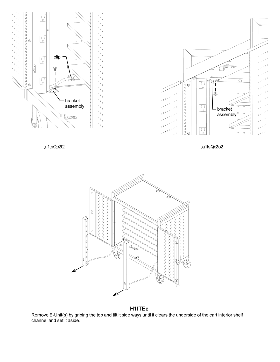 Bretford lap18eulba manual Clip Bracket Assembly bracket assembly 