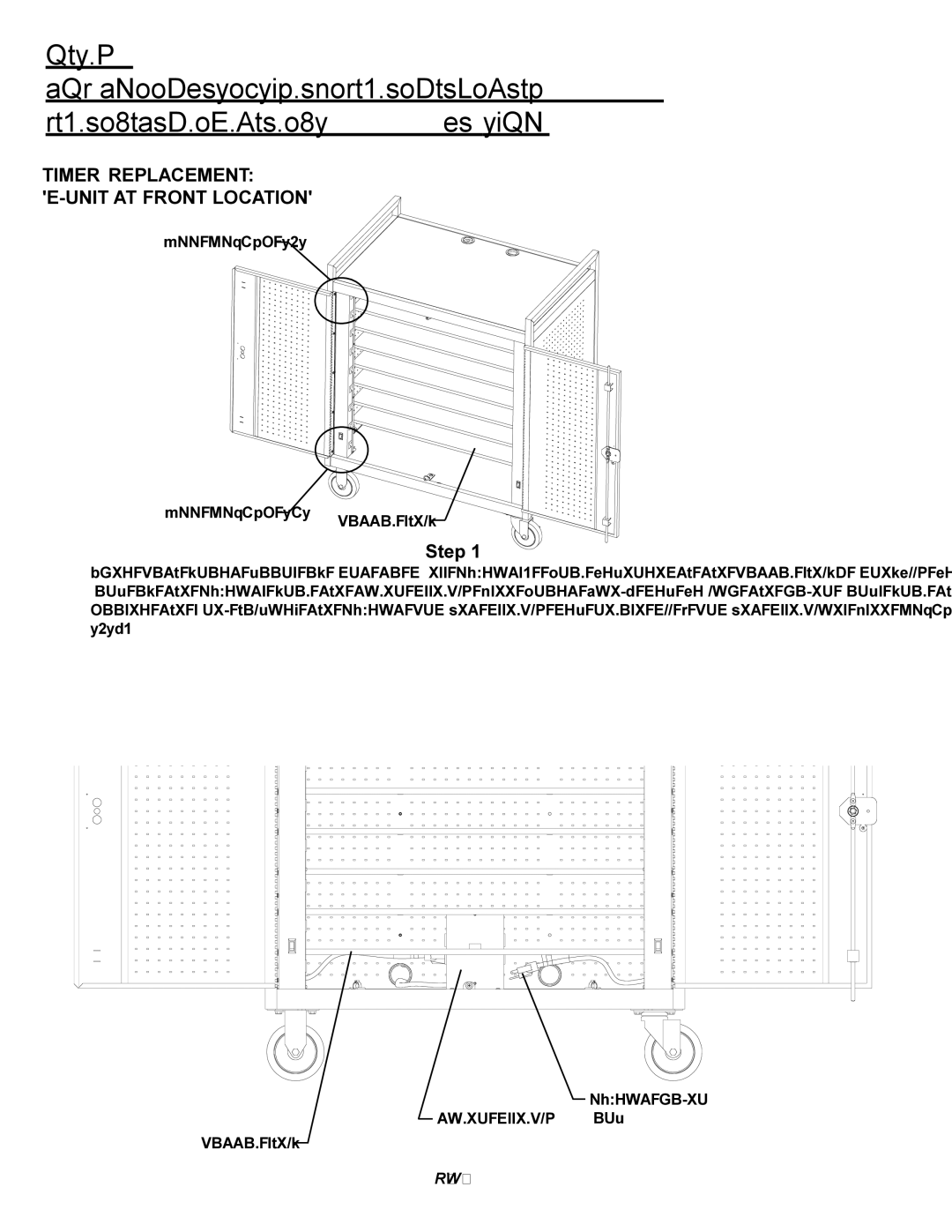 Bretford lap18eulba manual Timer Replacement E-UNIT AT Front Location 