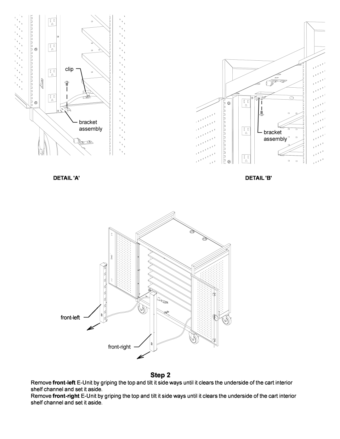 Bretford lap18eulba manual Step, Detail A, Detail B 