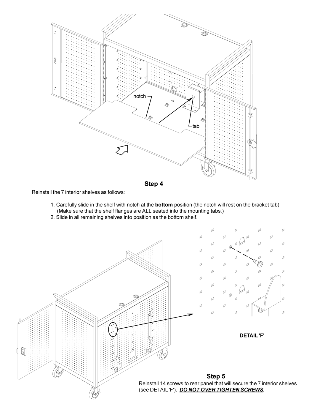 Bretford LAP24EBA manual Detail F 