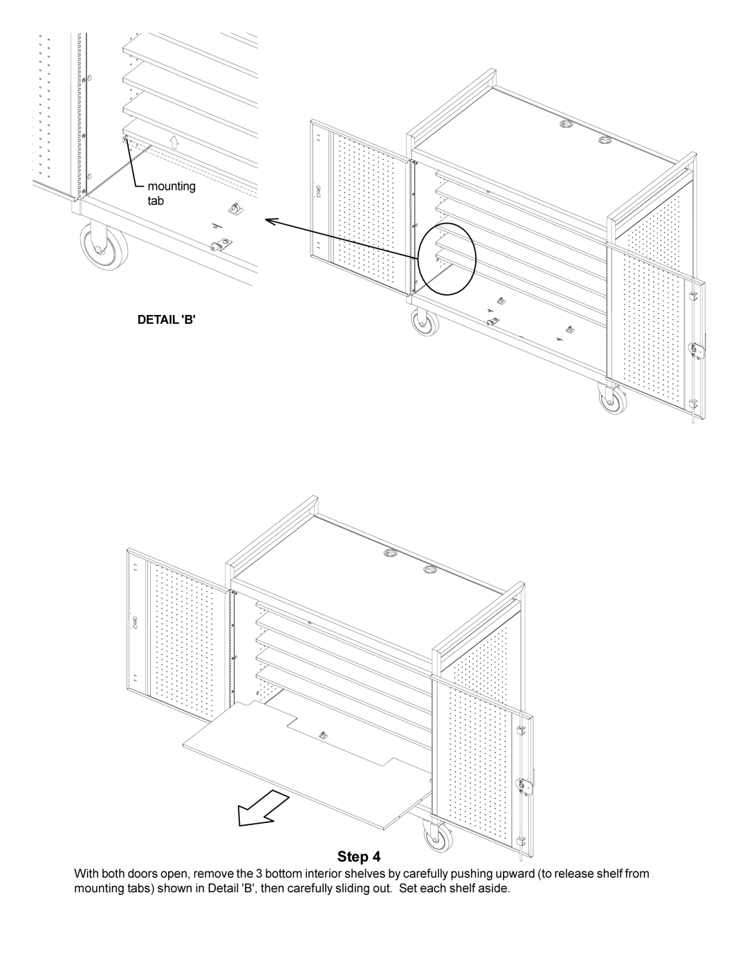 Bretford LAP24EBA manual Detail B 