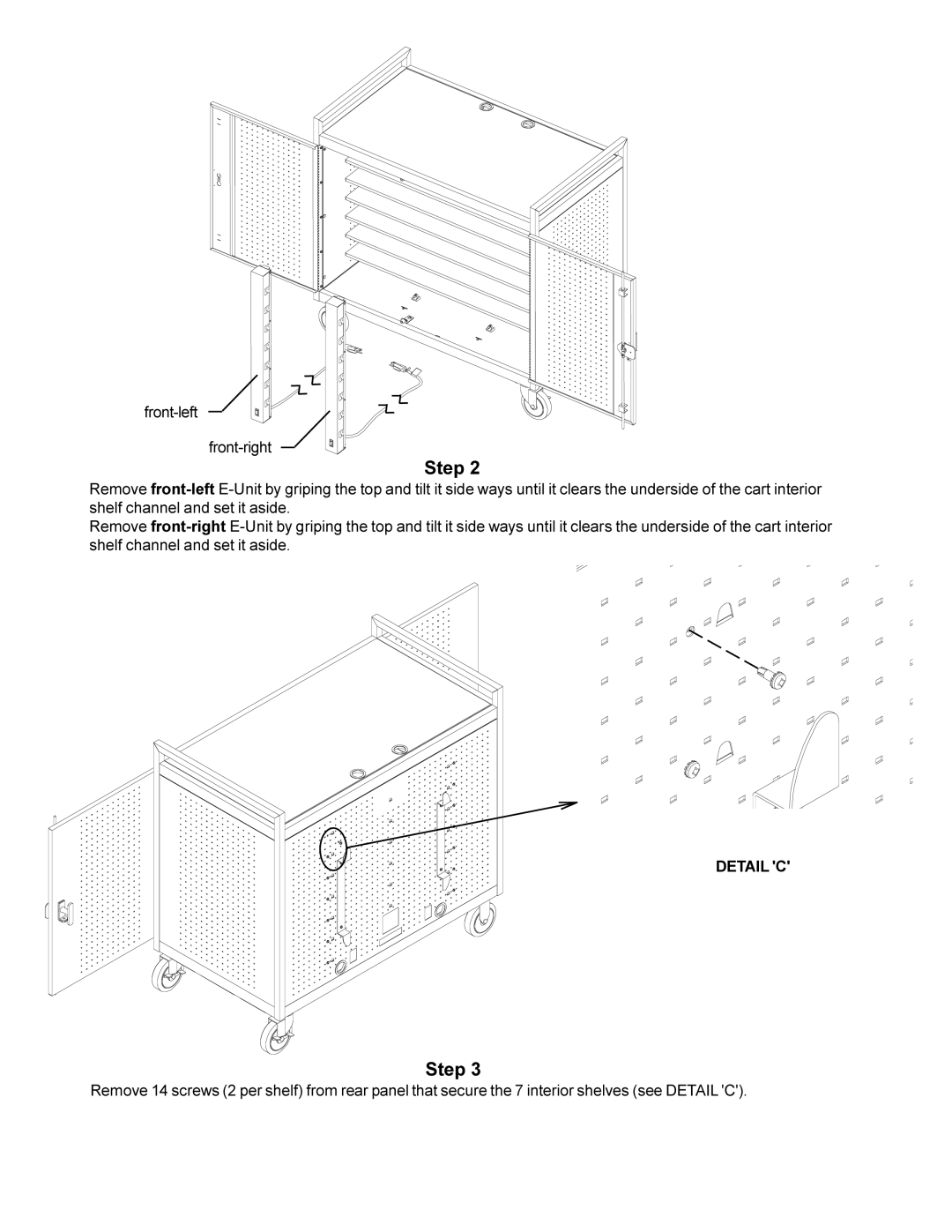 Bretford LAP24EBA manual Detail C 