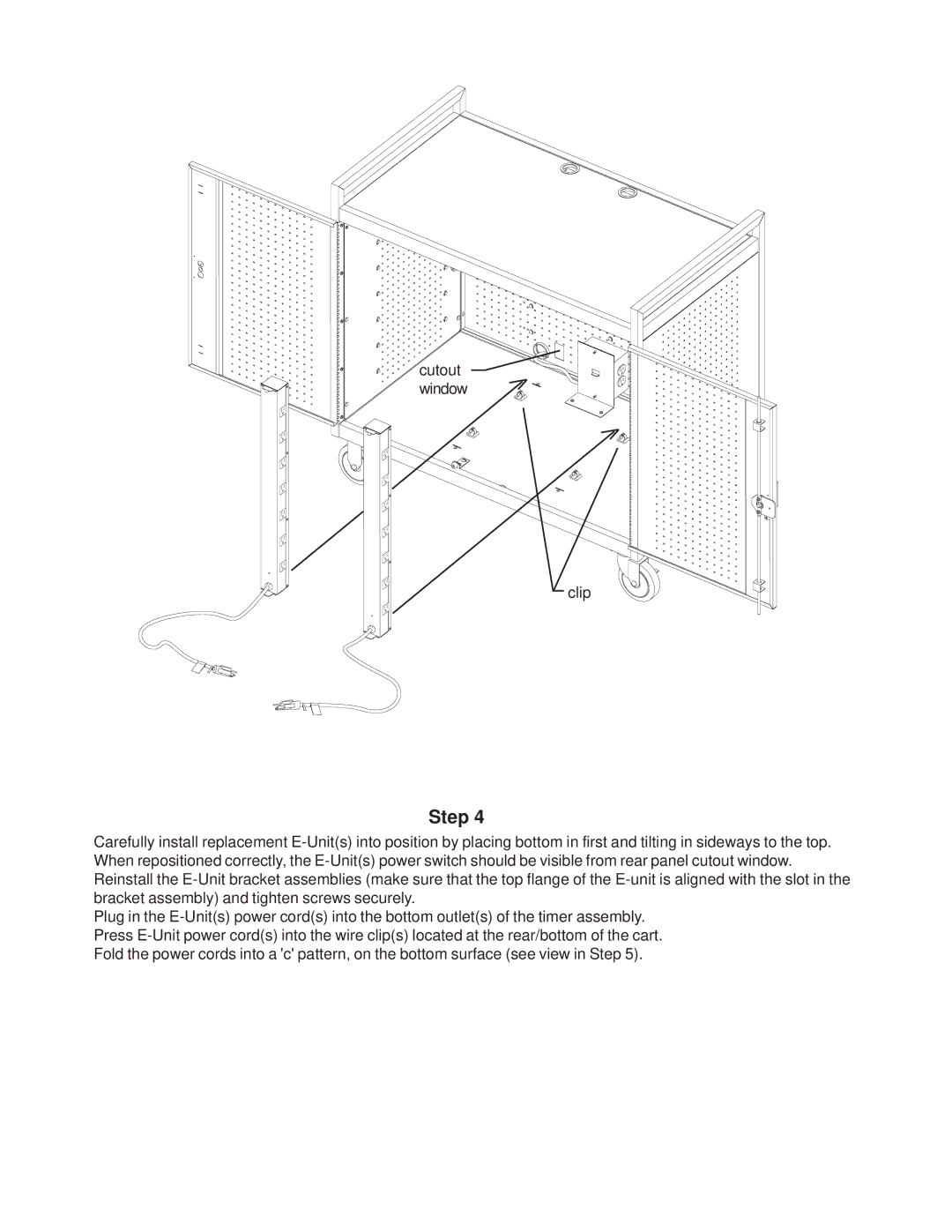 Bretford LAP24EULBA manual Cutout window Clip 