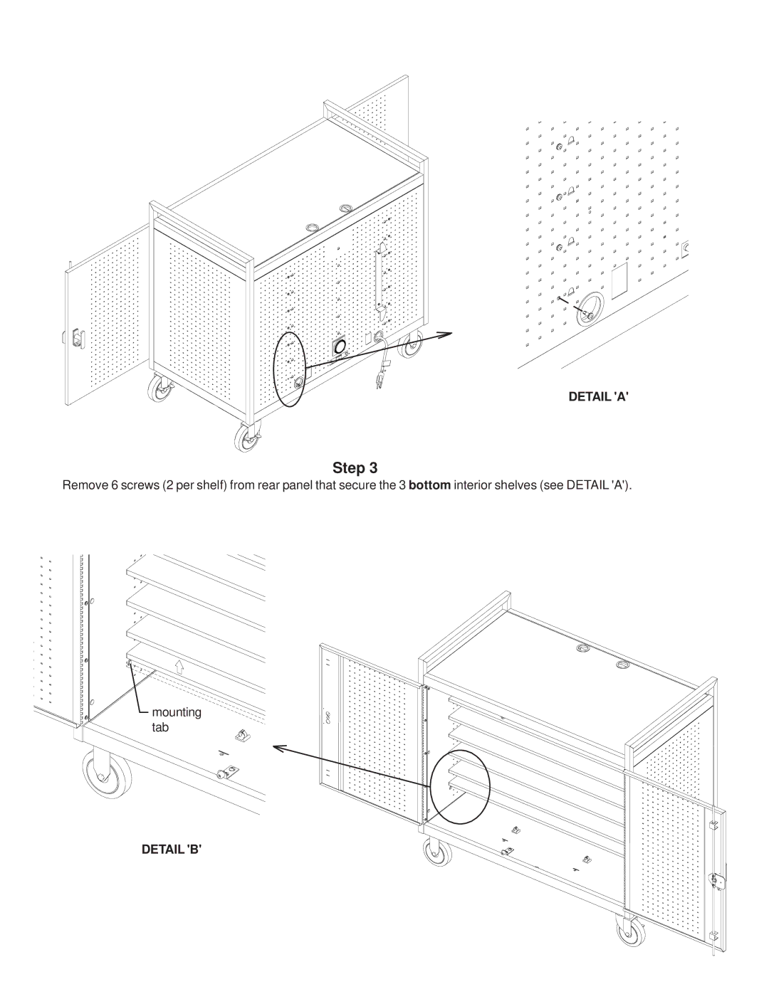 Bretford LAP24EULBA manual Detail B 