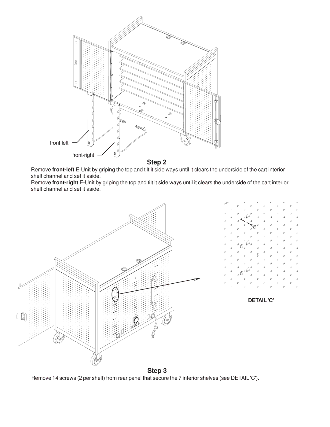 Bretford LAP24EULBA manual Detail C 