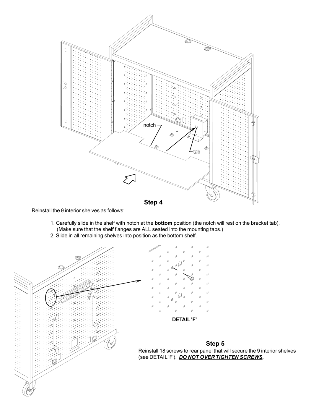 Bretford LAP30EBA manual Detail F 