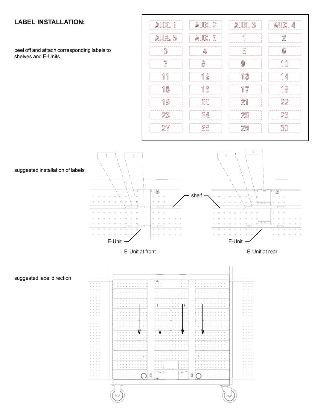 Bretford LAP30EBA manual Label Installation 