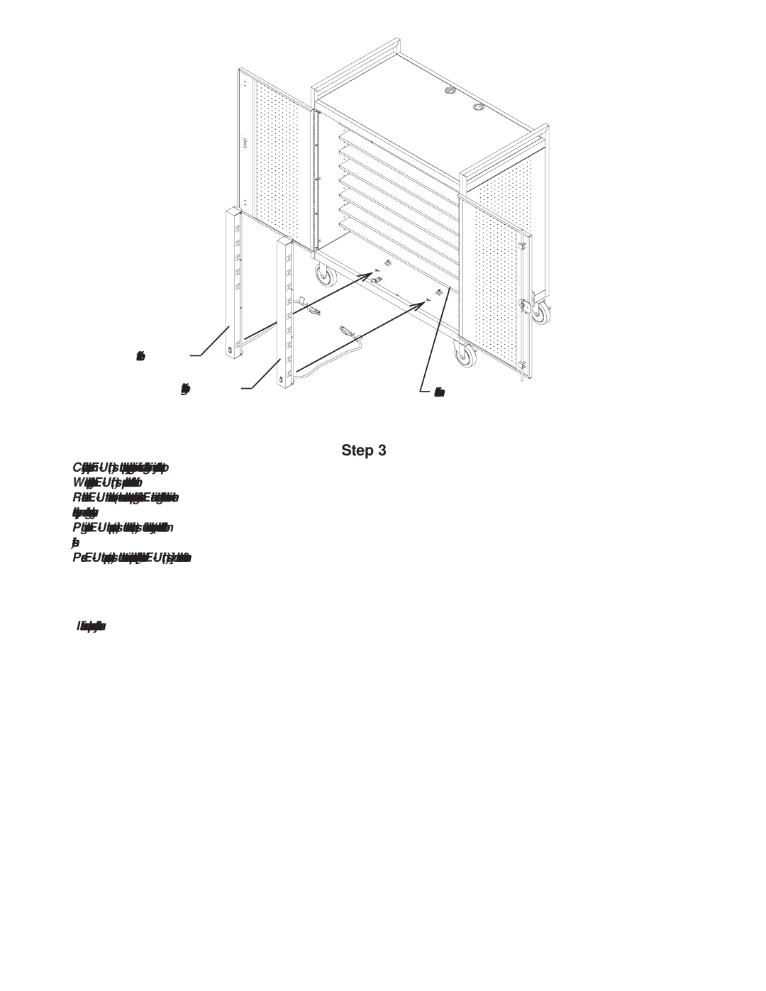 Bretford LAP30EULBA manual Front-left Front-right Bottom shelf 