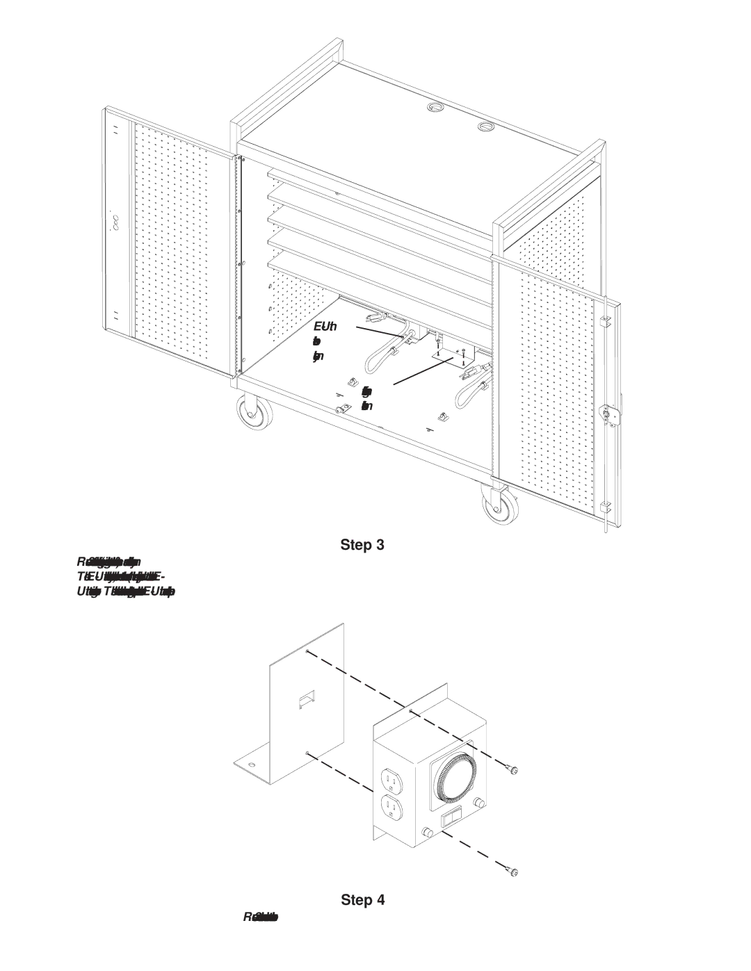 Bretford LAP30EULBA manual Unit bracket assembly Bottom flange- timer/bracket 