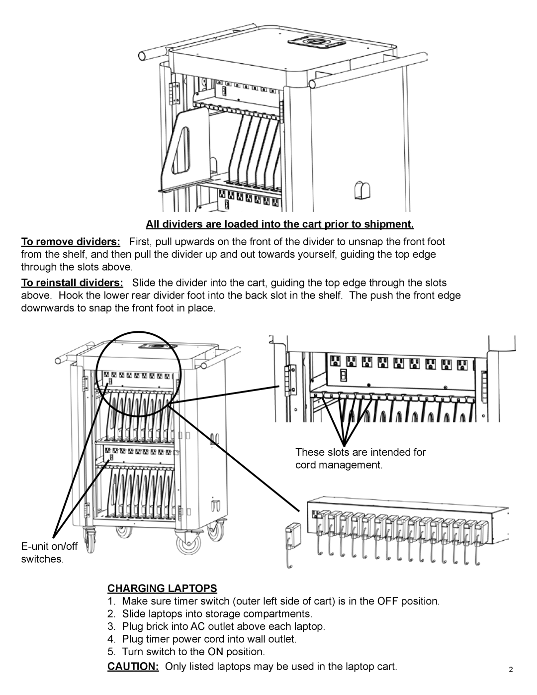 Bretford TL473LL/A manual Charging Laptops 