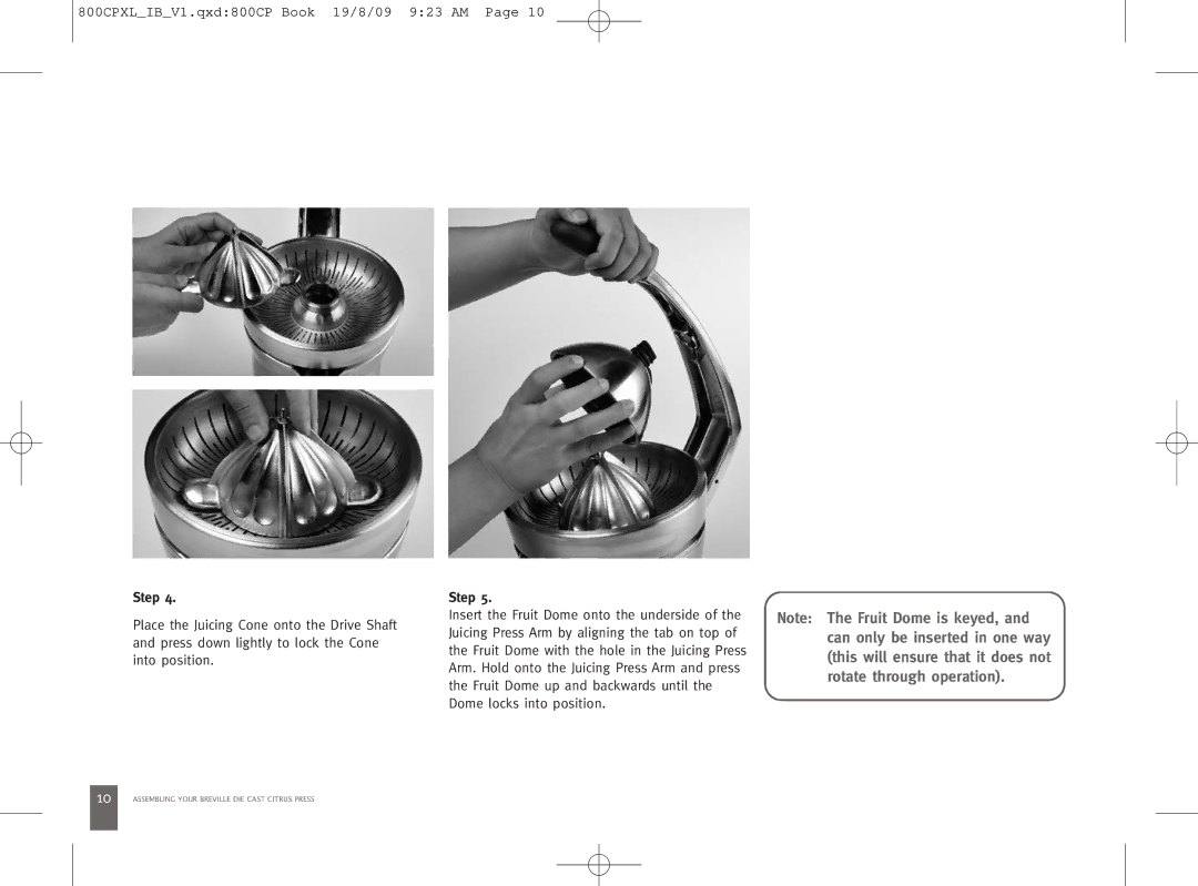 Breville 800CPXL manual Rotate through operation 