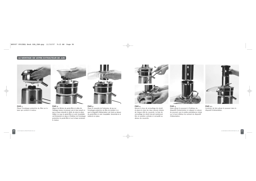 Breville 800JEXL /B manual LE Montage DE Votre Extracteur DE JUS, Étape 