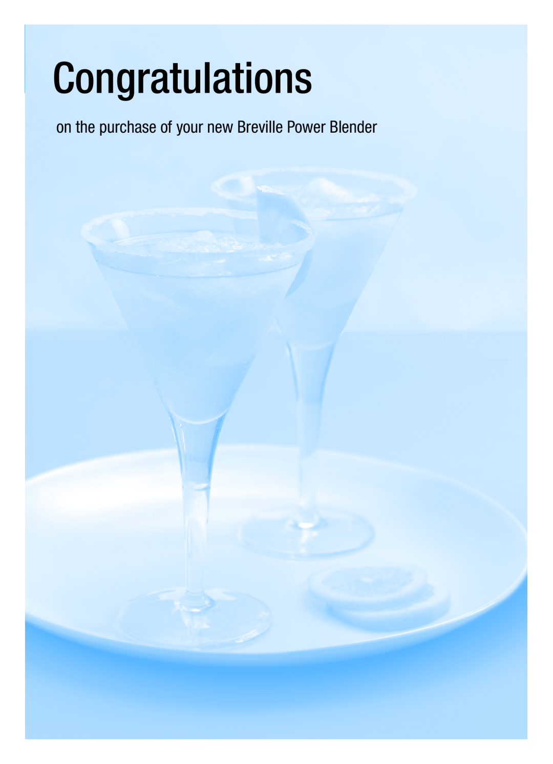 Breville BBL300 manual Congratulations, on the purchase of your new Breville Power Blender 