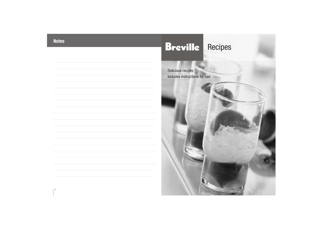 Breville BBL600XL manual Recipes 