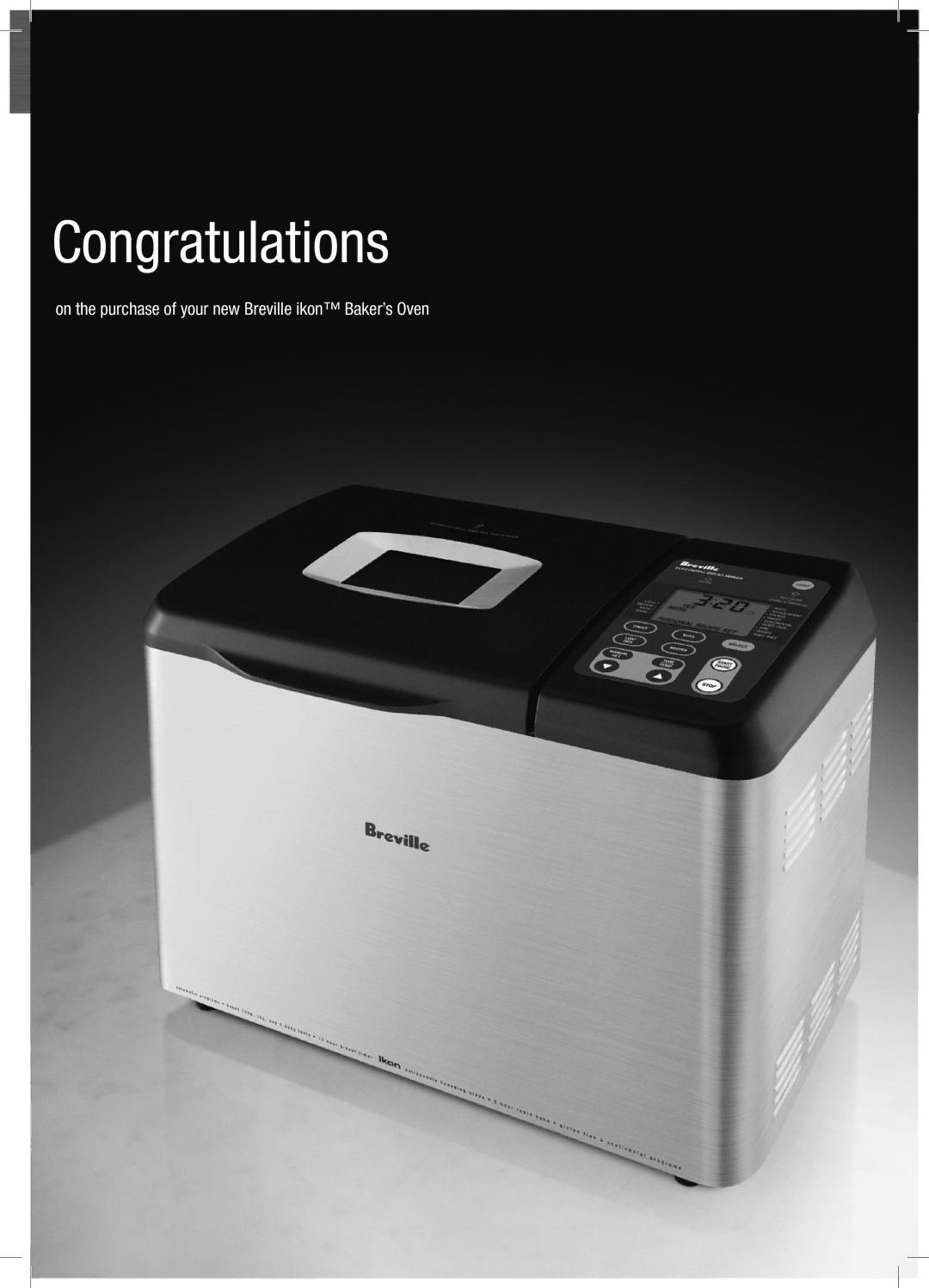 Breville BBM 600 manual Congratulations 