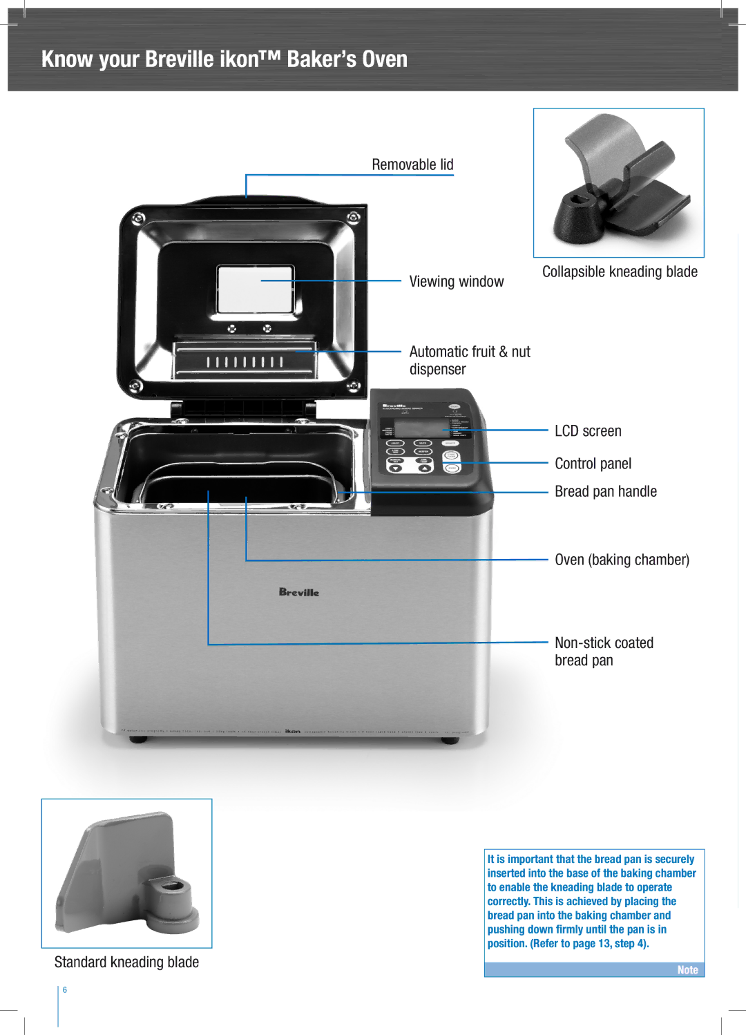 Breville BBM 600 manual Know your Breville ikon Baker’s Oven 