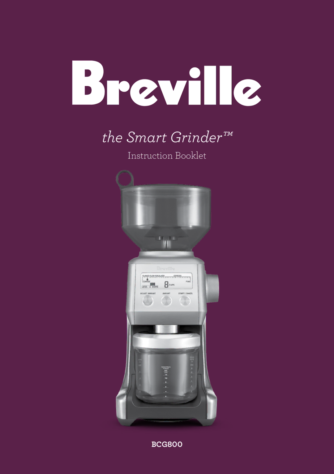 Breville BCG800 manual Smart Grinder 