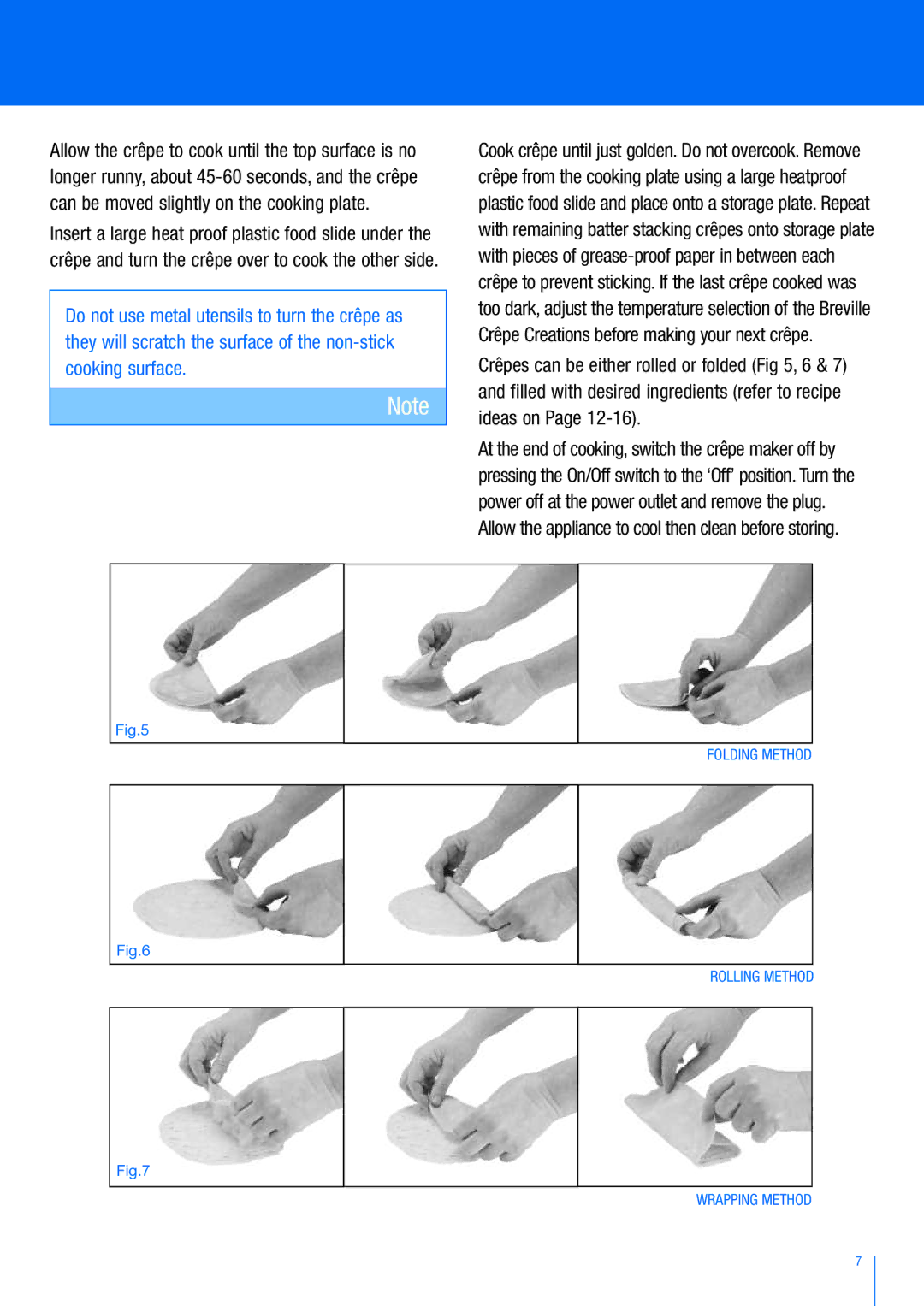 Breville BCP200 manual Folding Method Rolling Method Wrapping Method 