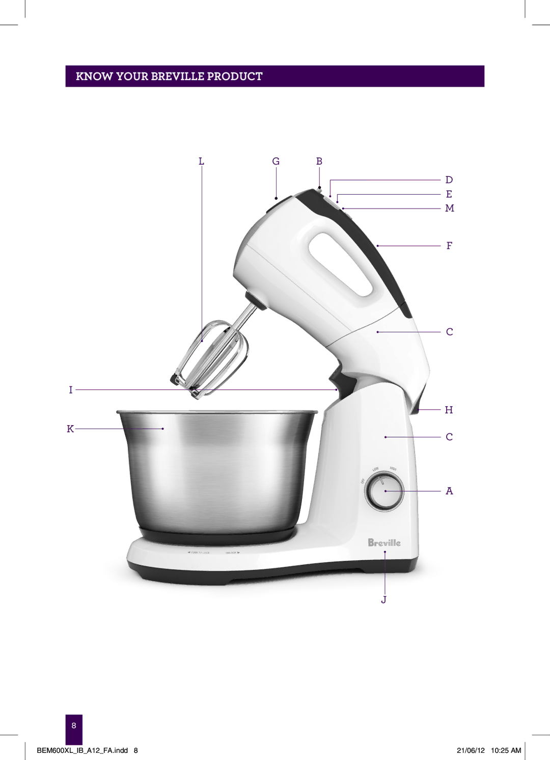 Breville BEM600XL manual Know Your Breville Product 