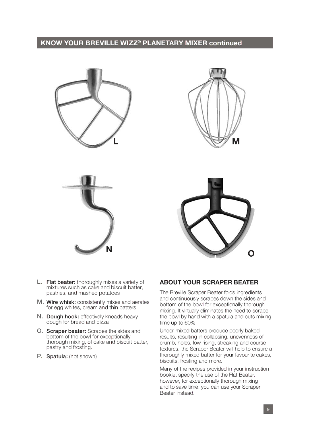 Breville BEM800 manual About your scraper beater 