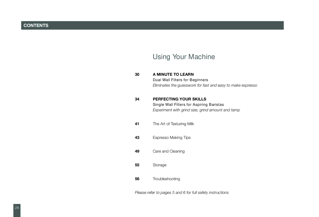 Breville BES860XL manual Using Your Machine 