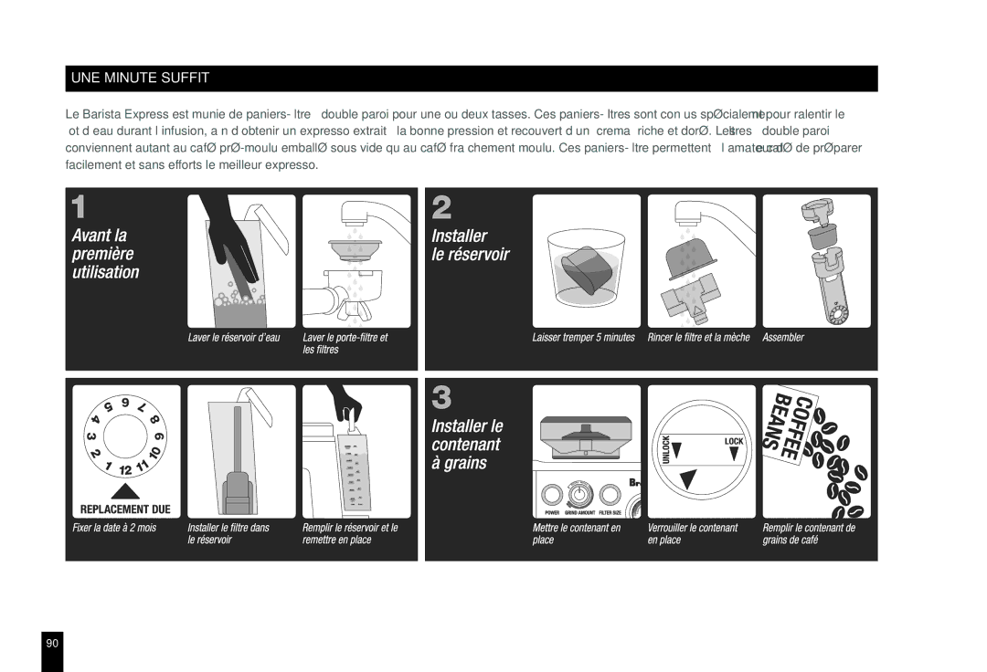 Breville BES860XL manual UNE Minute Suffit 