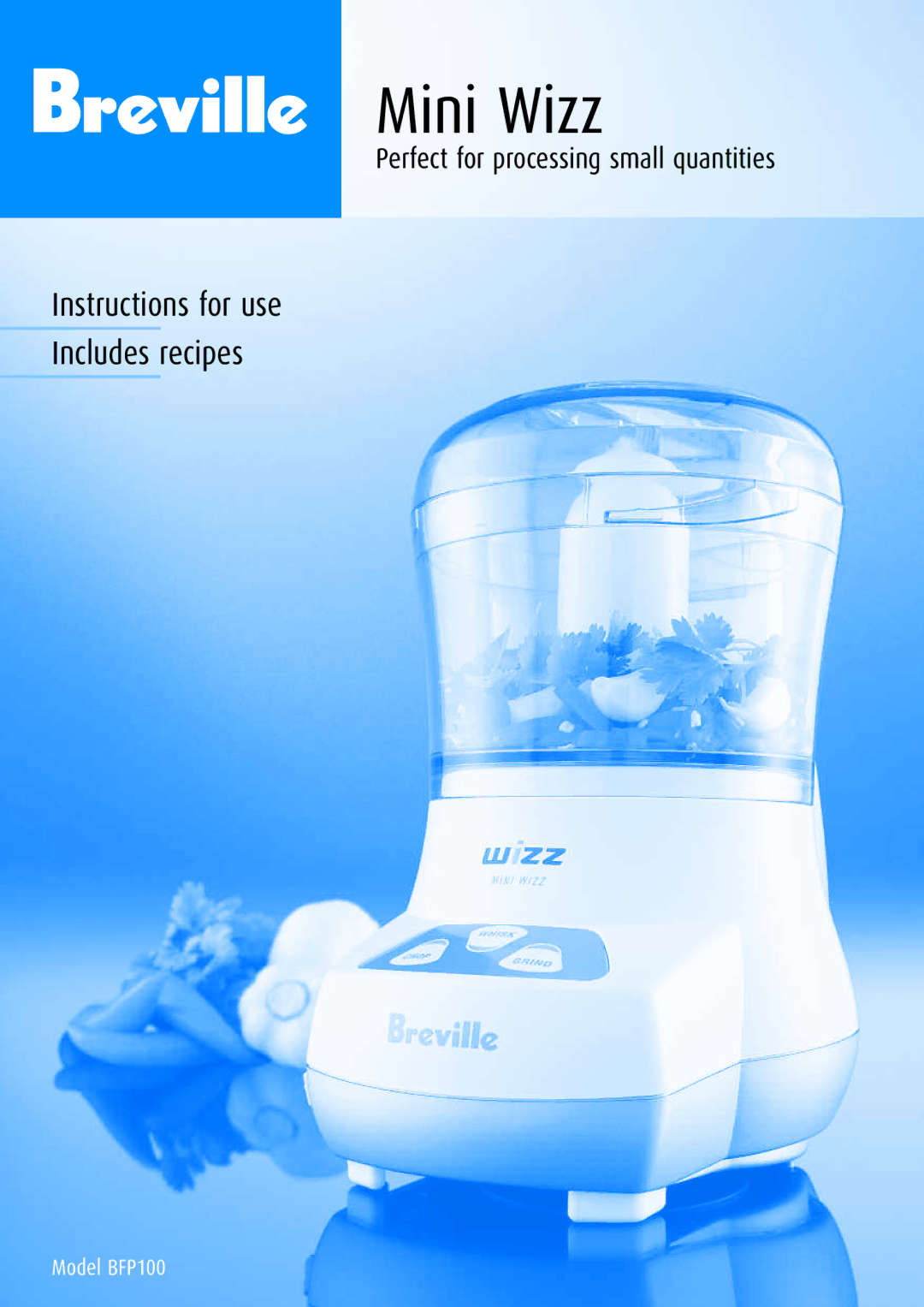 Breville BFP100 manual Mini Wizz 