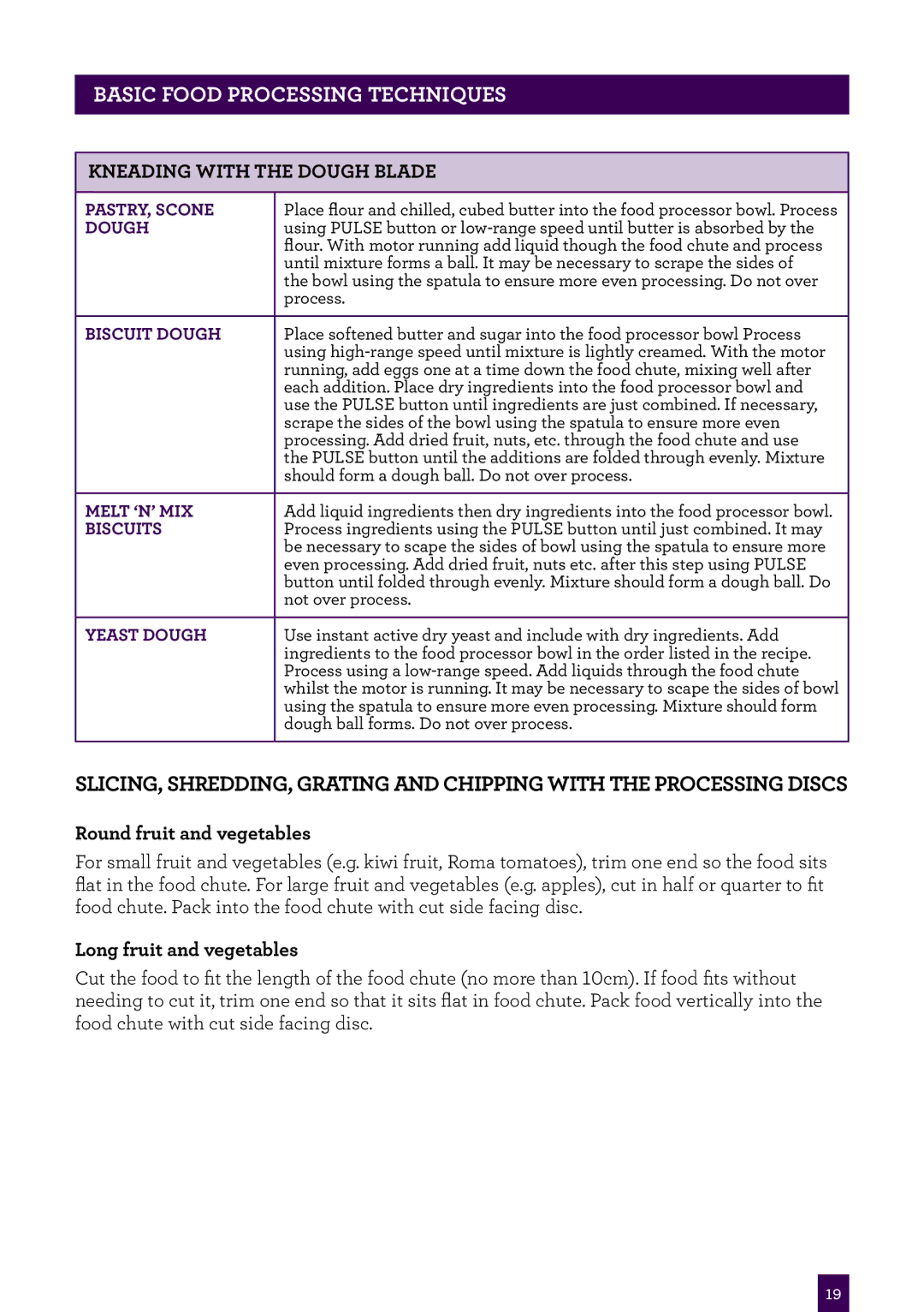 Breville BFP400 brochure Kneading with the dough Blade 