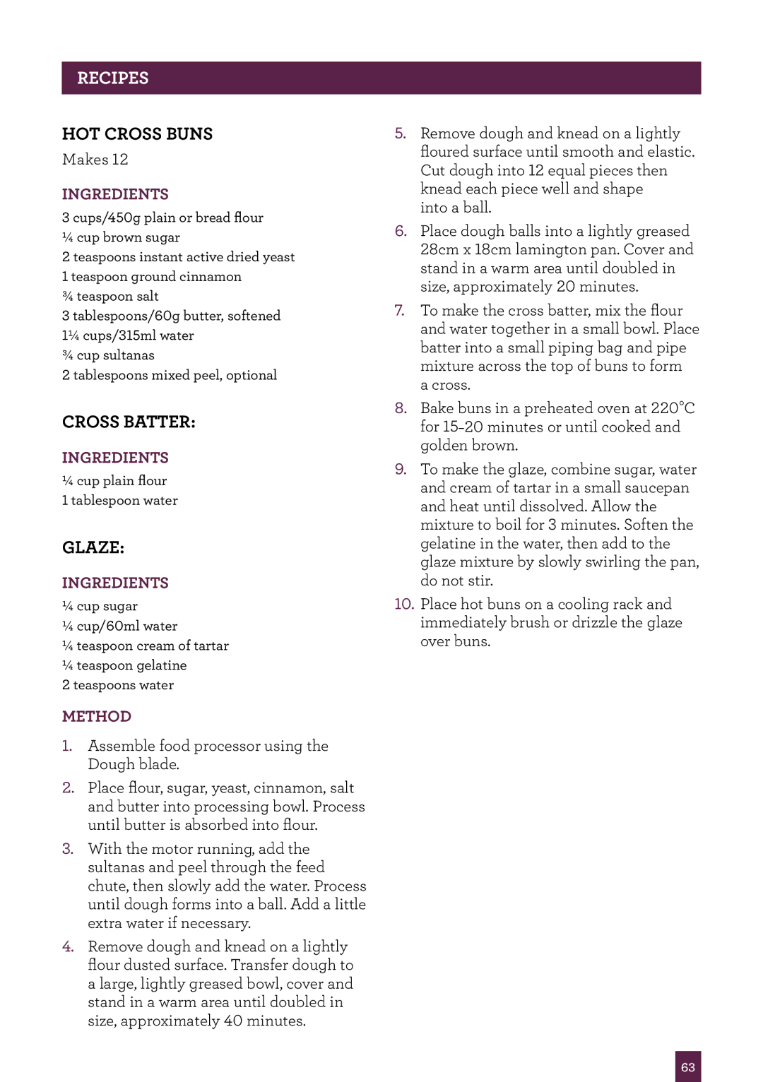 Breville BFP800 manual Recipes 