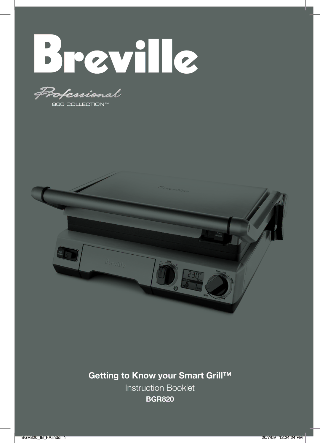 Breville BGR820 manual Getting to Know your Smart Grill 