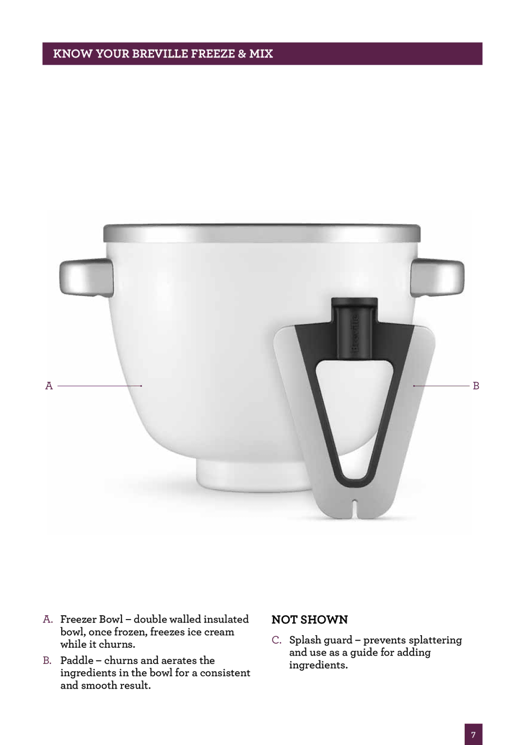 Breville BIA500 manual Know your Breville Freeze & Mix 