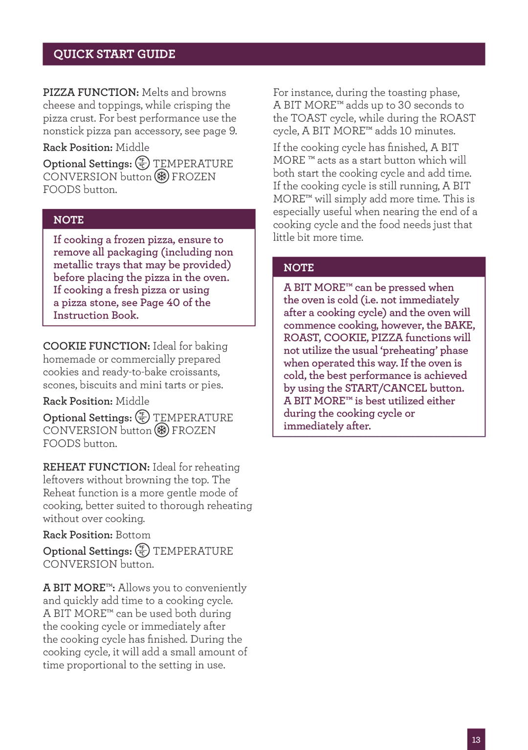 Breville BOV450XL manual Quick Start Guide 