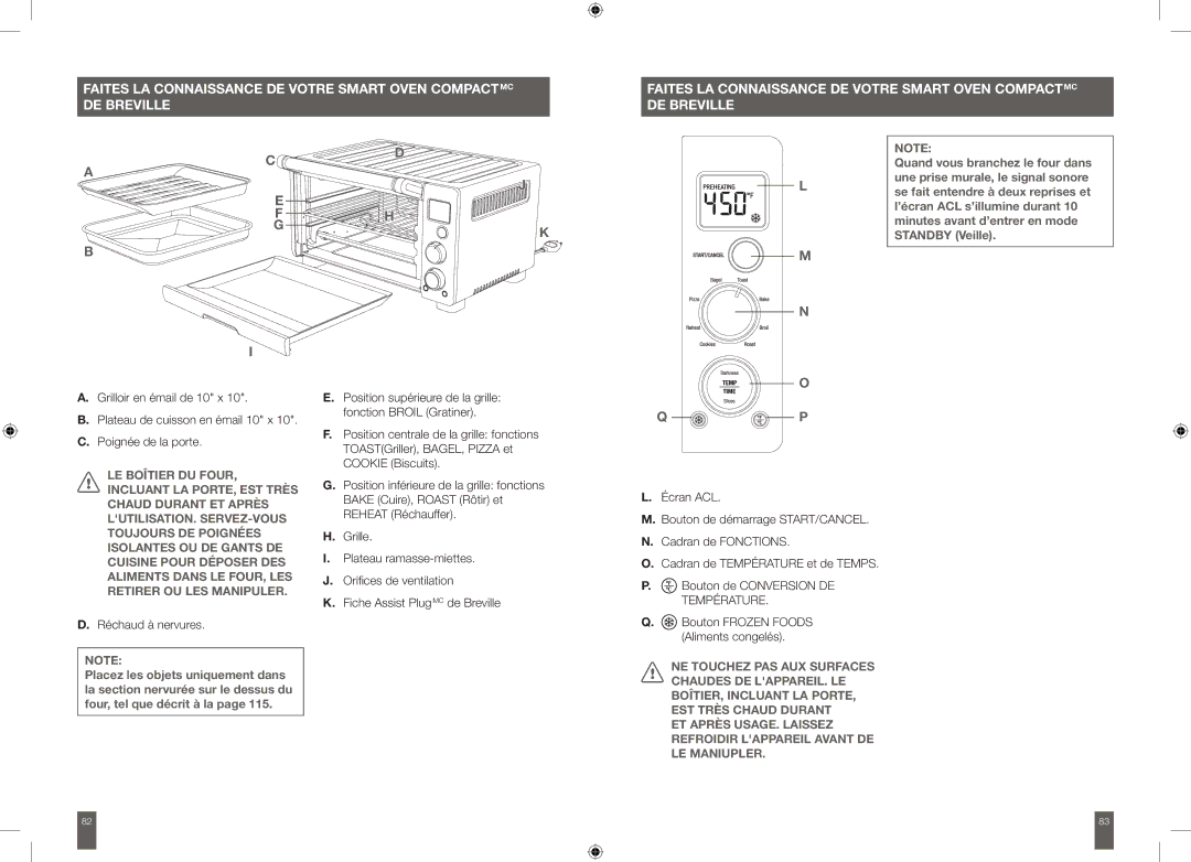 Breville BOV650XL manual Réchaud à nervures 