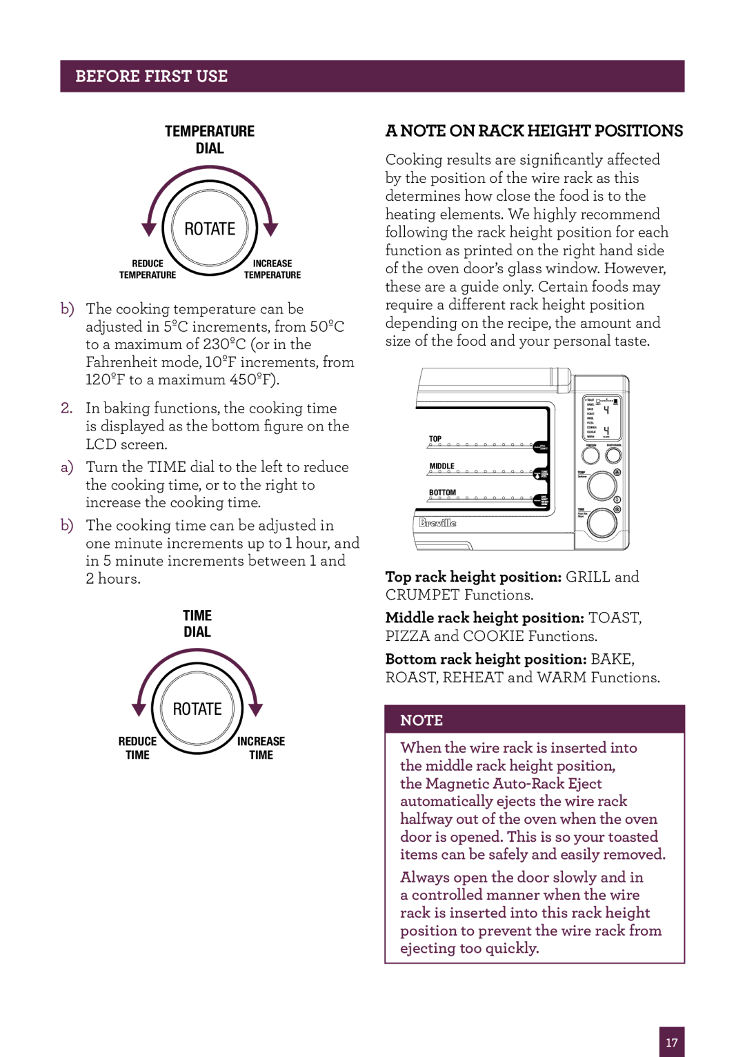 Breville BOV800 manual Rotate 