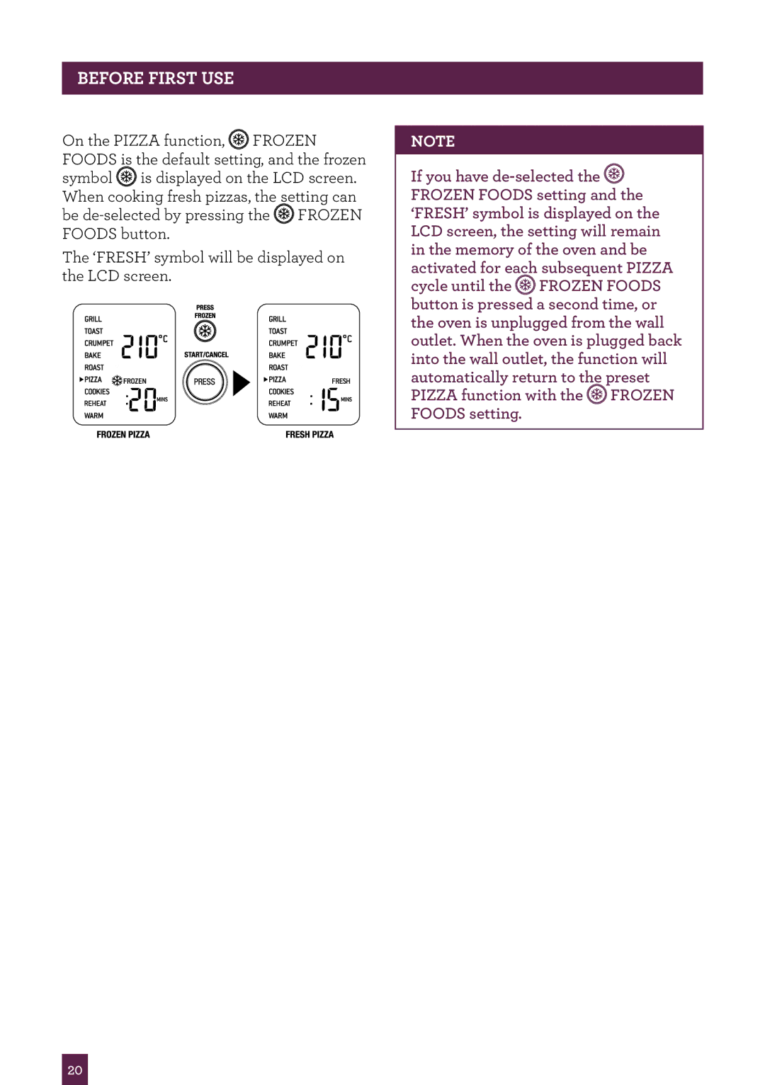 Breville BOV800 manual Before First USE 