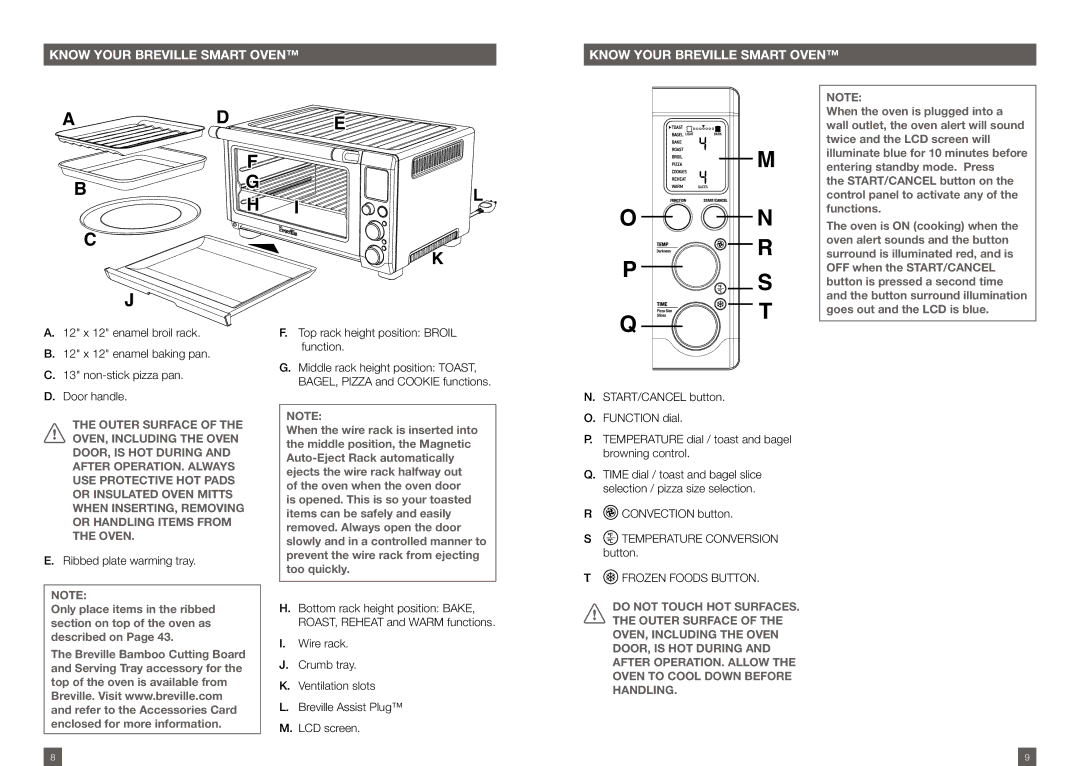 Breville BOV800XL /A manual Know Your Breville Smart Oven 