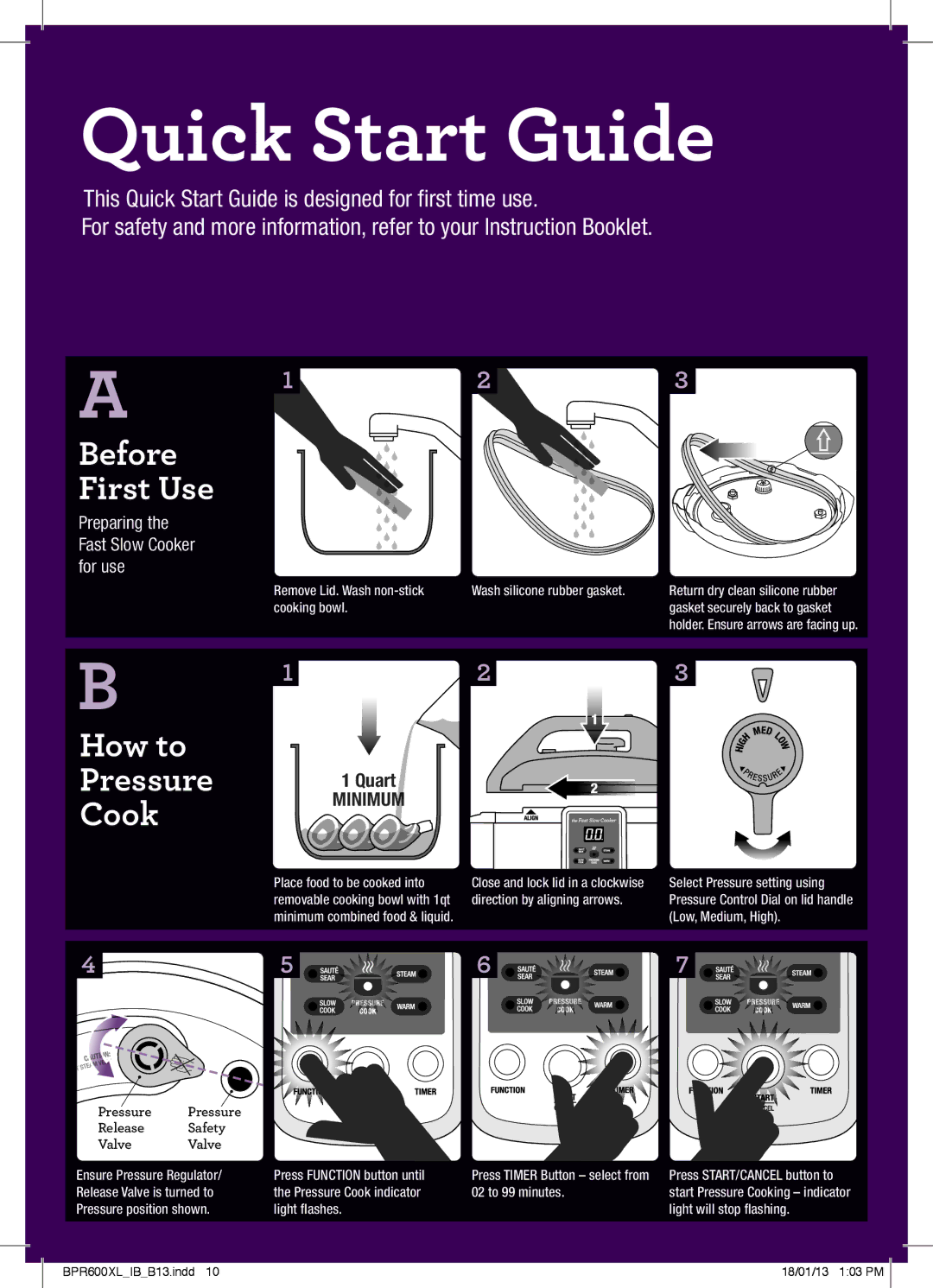 Breville BPR600XL manual Quick Start Guide 