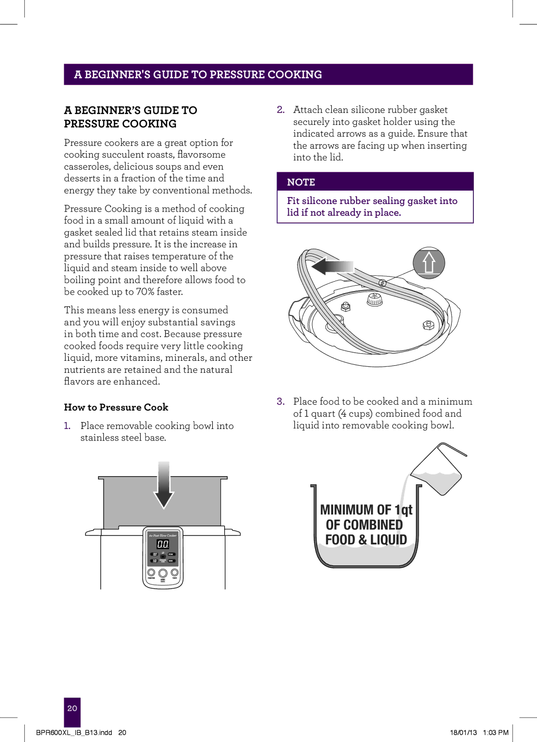 Breville BPR600XL manual PAgebeginnersheader.....guide to pressure cooking, Beginner’s Guide to Pressure Cooking 