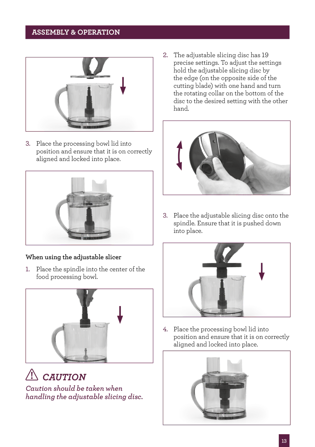 Breville BSB530XL manual When using the adjustable slicer 