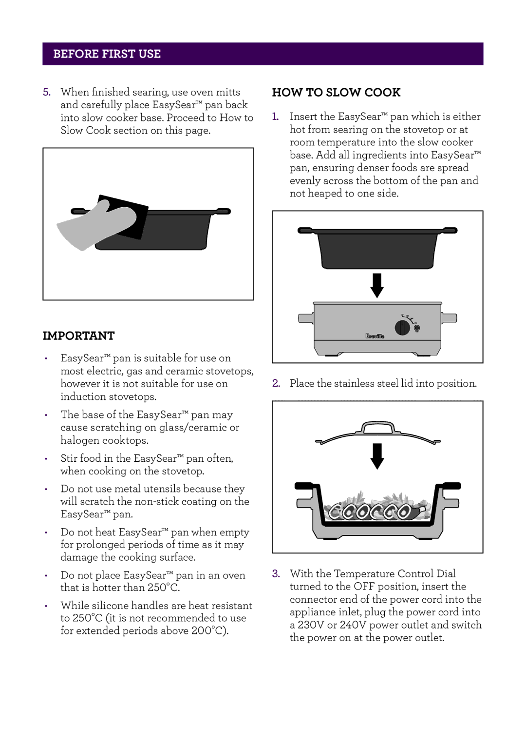 Breville BSC560 manual HOW to Slow Cook 