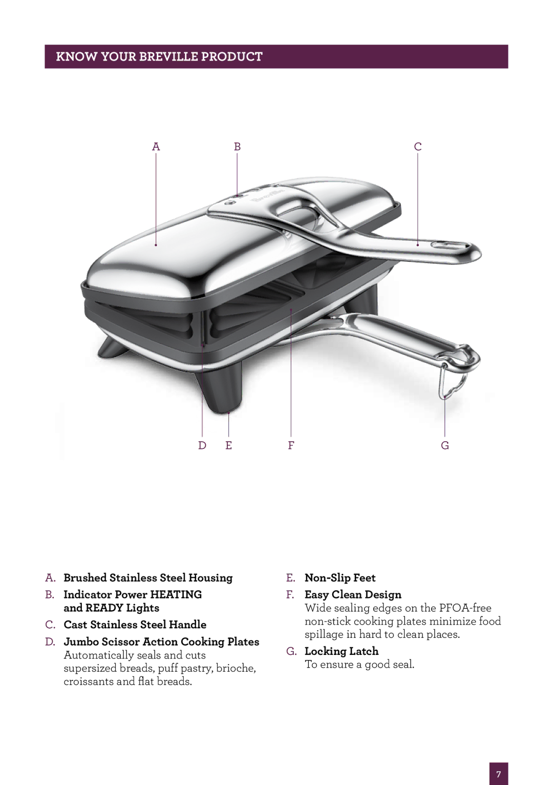 Breville BSG1974XL manual Know Your Breville Product 