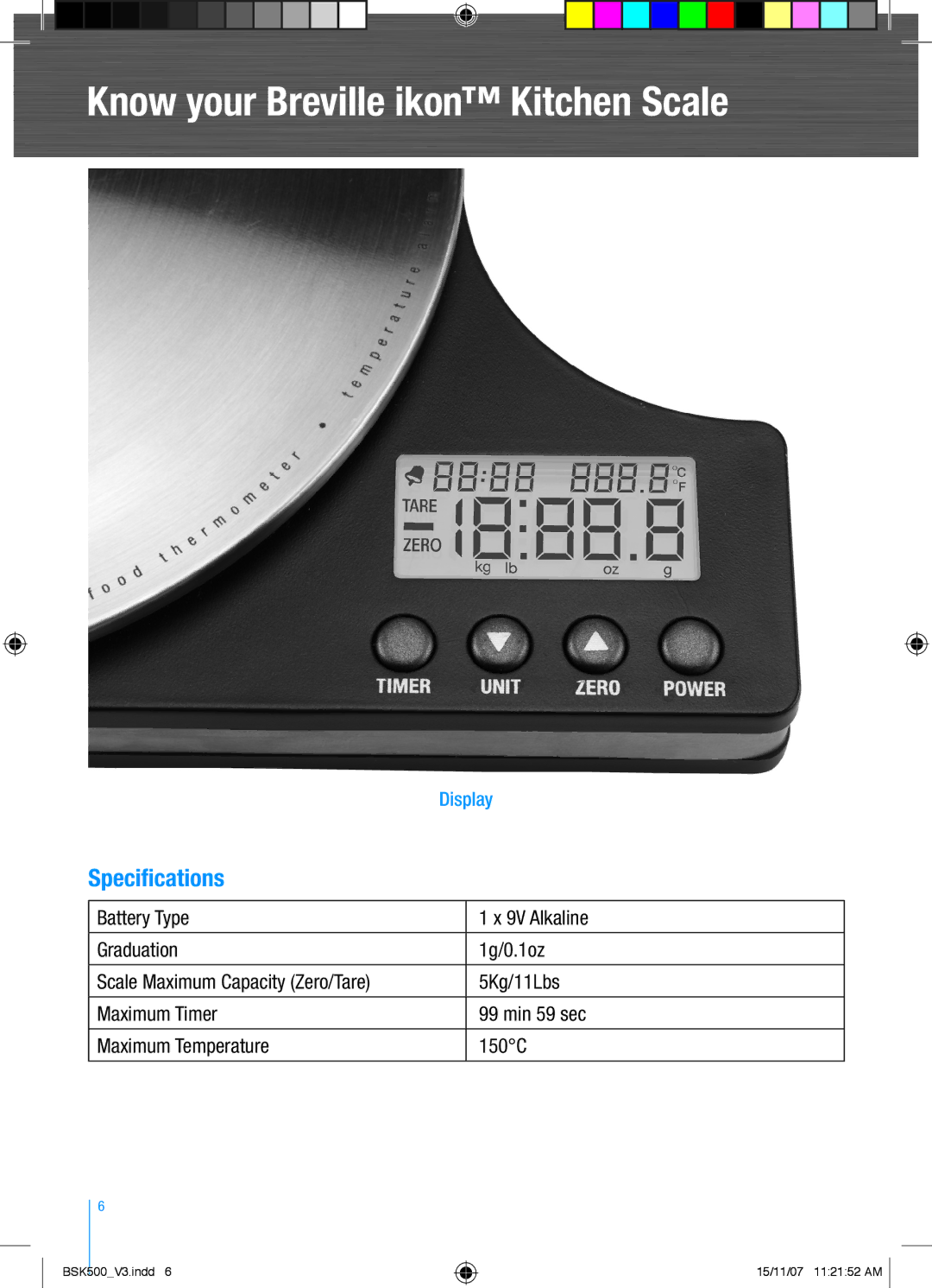 Breville BSK500 manual Specifications 