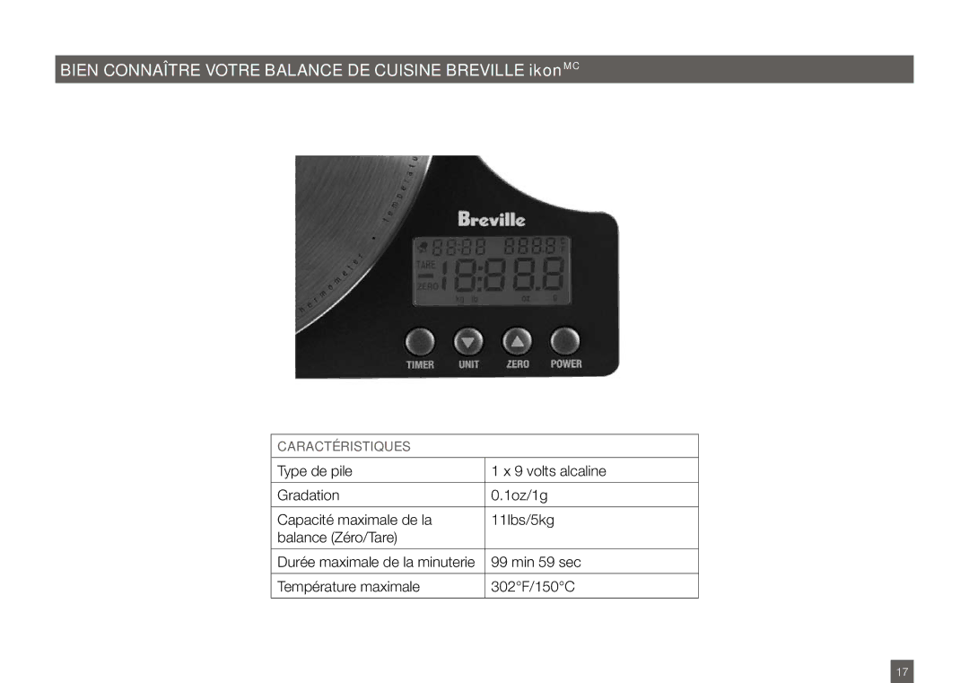 Breville BSK500XL manual Température maximale 302F/150C 