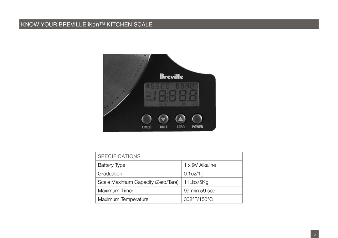 Breville BSK500XL manual Specifications 