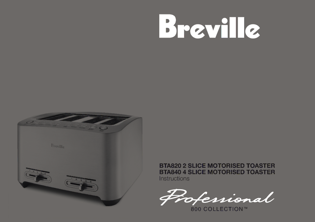 Breville BTA840, BTA820 manual CONTENTs 