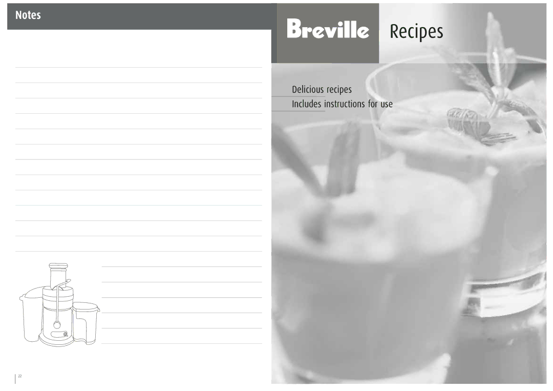 Breville JE95XL manual Recipes 