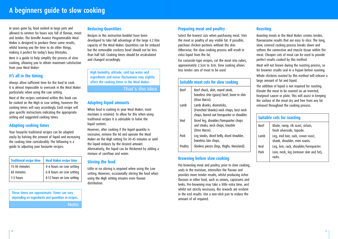 Breville SLC80 manual Beginners guide to slow cooking 